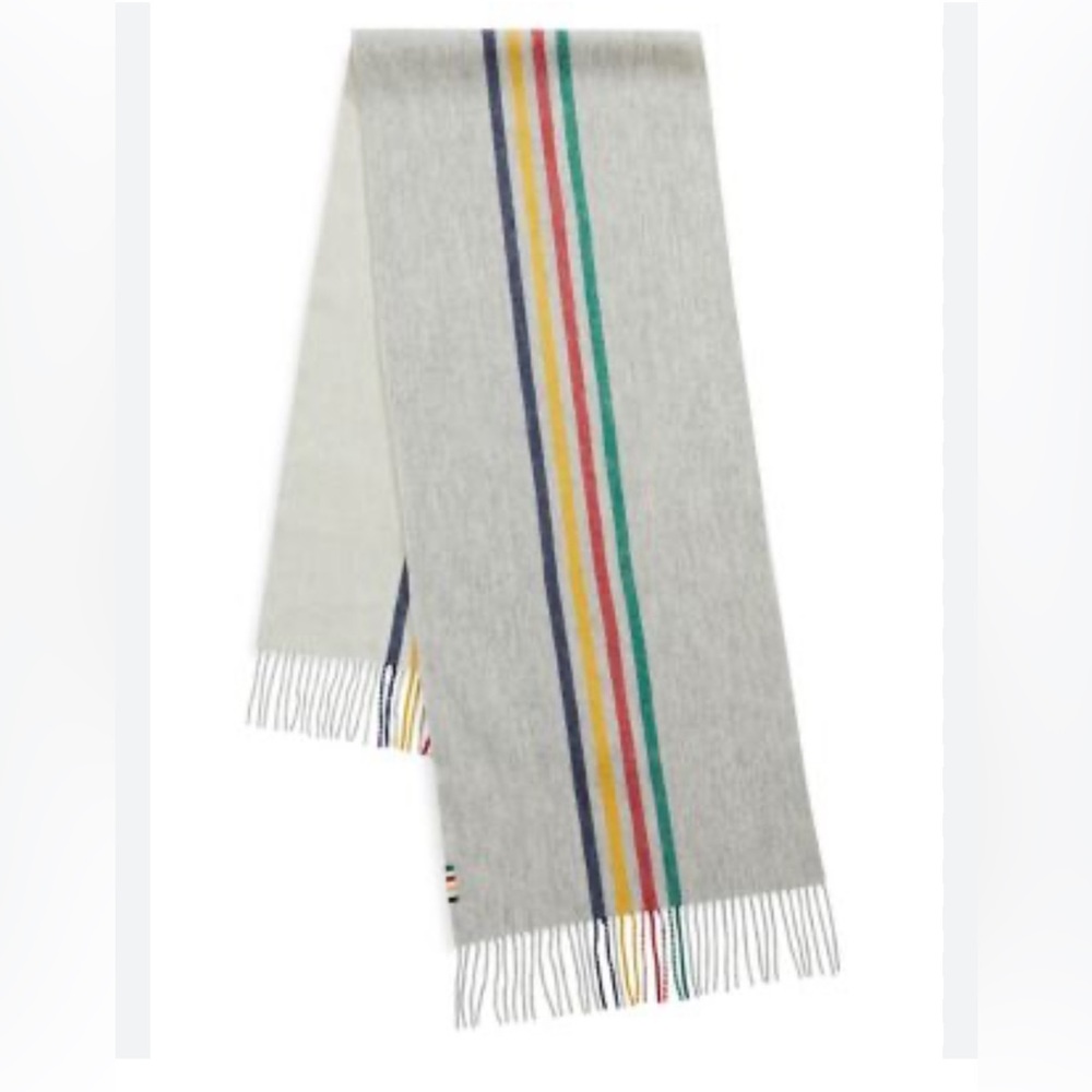 Hudson Bay Company wool reversible stripe scarf NEW